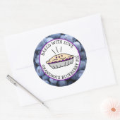 愛と焼いたおばあちゃんのブルーベリーパイレーベル ラウンドシール (封筒)