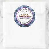 愛と焼いたおばあちゃんのブルーベリーパイレーベル ラウンドシール (バッグ)