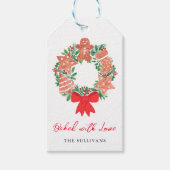 愛と焼いたジンジャーブレッドのクリスマス休暇 ギフトタグ (正面)