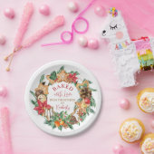 愛と焼いたジンジャーブレッドリースクリスマス ペーパープレート (パーティー)