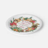 愛と焼いたジンジャーブレッドリースクリスマス ペーパープレート (アングル)
