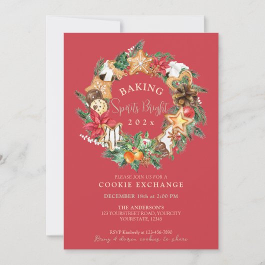 愛と焼いたGingerbread Cookie交換 招待状 (正面)