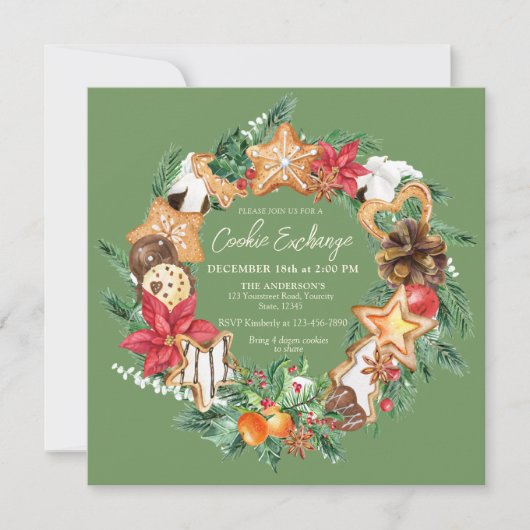 愛と焼いたGingerbread Cookie交換 招待状 (正面)