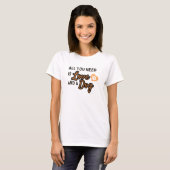 愛と犬があればすべてうまくいく Tシャツ (正面フル)
