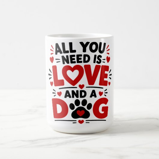 愛と犬があればそれでいい コーヒーマグカップ (中央)