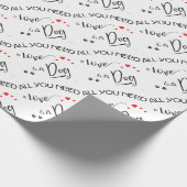 愛と犬が必要だ！グラフィック ラッピングペーパー (角)