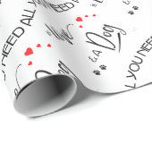 愛と犬が必要だ！グラフィック ラッピングペーパー (ロールコーナー)