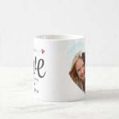 愛と犬のハートカスタムかわいいペットフォトバレンタイン コーヒーマグカップ (中央)