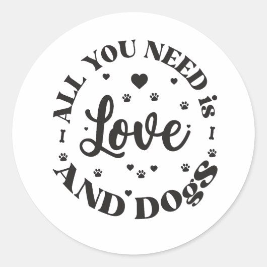 「愛と犬」をテーマ ラウンドシール (正面)