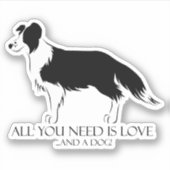 愛と犬 シール (正面)