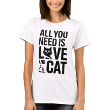 愛と猫があればいい Tシャツ