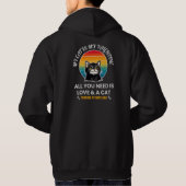 愛と猫があればいい Tシャツ、面白い猫のデザイン パーカ (裏面)