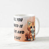 愛と猫があればそれでいい コーヒーマグカップ (正面右)