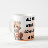 愛と猫があればそれでいい コーヒーマグカップ (正面左)