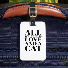 愛と猫があればそれでいい 猫のフレーズTシャツ ラゲッジタグ