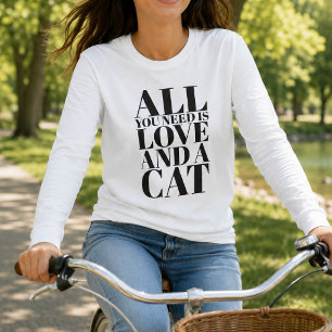 愛と猫さえあれば幸せ Long Sleeve Tシャツ