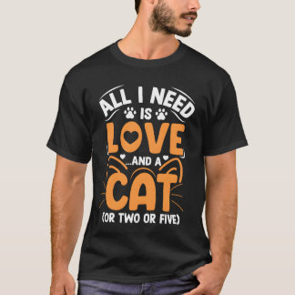 愛と猫の猫好きキティおもしろいネコ母パパ Tシャツ