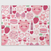 愛と甘さのパターン ラッピングペーパー (フラット)