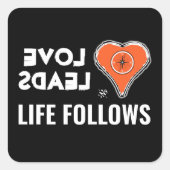 愛と生命v2a正方形ステッカー スクエアシール (正面)