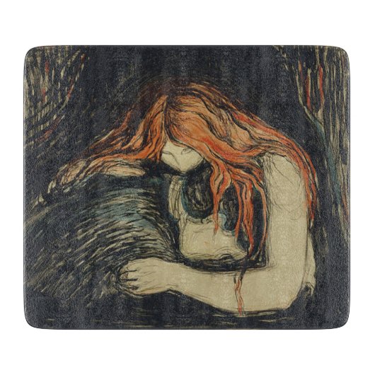 愛と痛み(吸血鬼) (by Edvard Munch) カッティングボード (正面)