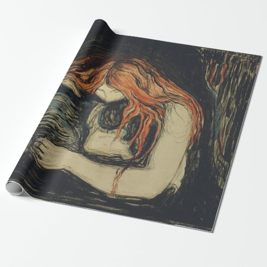 愛と痛み(吸血鬼) (by Edvard Munch) ラッピングペーパー (アンロールド)