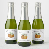 愛と白いカボチャのワインきらめくラベル付き スパークリングワインラベル (ボトル)