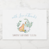 愛と白いパンプキ感謝していンとキツネで スパークリングワインラベル (シングルラベル)