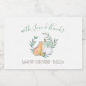 愛と白いパンプキ感謝していンとキツネで スパークリングワインラベル (シングルラベル)