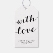 愛と白かわい書モダン道結婚の ギフトタグ (正面)