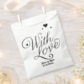 愛と白かわい書モダン道結婚の フェイバーバッグ (クリップ留めされた状態)