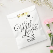 愛と白かわい書モダン道結婚の フェイバーバッグ (封をした状態)