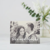 愛と白感謝してい文字セピア写真ありがとう ポストカード (スタンド正面)