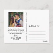 愛と白感謝してい文字セピア写真ありがとう ポストカード (裏面)