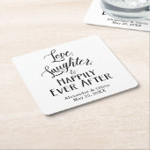 愛と笑いと幸せの後 スクエアペーパーコースター (アングル)