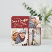 愛と笑いのホリデー フォト カード / 赤 (スタンド正面)