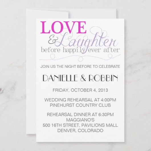 愛と笑いのリハーサル招待状 招待状 (正面)