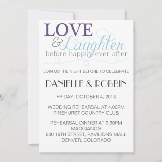 愛と笑いのリハーサル招待状 招待状 (正面)