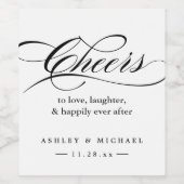 愛と笑いの喜びと幸せな未来に乾杯 ワインラベル (シングルラベル)