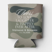 愛と笑いの喜びに乾杯　幸せな結婚生活を　ウェディング 缶クーラー (正面)