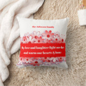 愛と笑いの暖かいハート&ホームフラワー クッション (ブランケット)