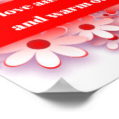 愛と笑いの暖かいハート&ホームフラワー ポスター (角)