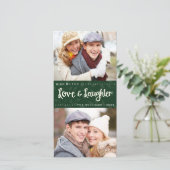 愛と笑いの縦型ホリデー写真カード シーズンカード (スタンド正面)