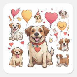 愛と笑い スクエアシール