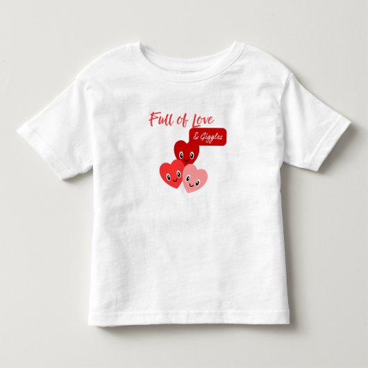 愛と笑顔あふれるバレンタイン トドラーTシャツ (正面)