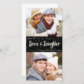 愛と笑顔の縦型ホリデー写真カード シーズンカード (正面/裏面)