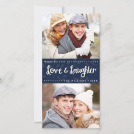 愛と笑顔の縦型ホリデー写真カード シーズンカード