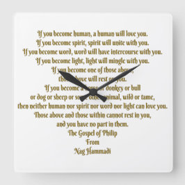 愛と精神 スクエア壁時計