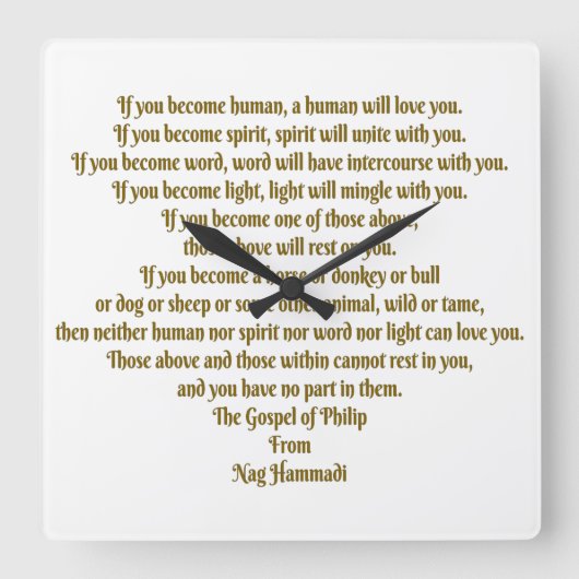 愛と精神 スクエア壁時計 (正面)