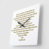 愛と精神 スクエア壁時計 (傾斜)