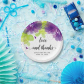 愛と紫感謝していの花、フローラ結婚の ペーパープレート (パーティー)